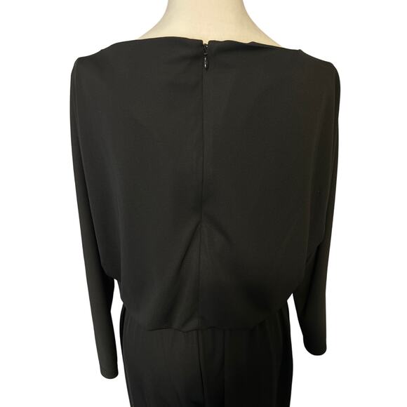 Lauren Ralph Lauren Jumpsuit Black Belted Medium Stretch Knit Long Sleeve NWT - Picture 6 of 13